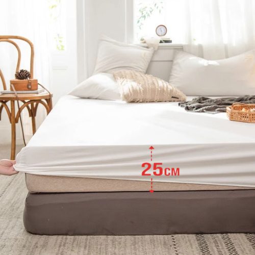 Illesztett lepedő vastag Pamut 100*200CM,140*200CM,160*200CM,180*200CM,200*200CM+25CM fehér 
