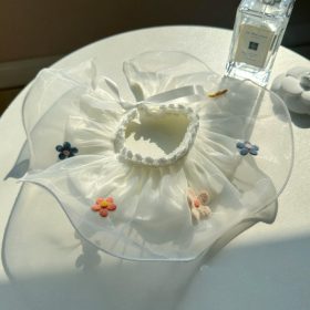 Színes virágos organza előkék