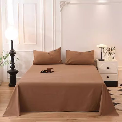 Sima barna pamut lepedő 5 méret elérhető ：100*200 cm，160*220cm，180*220cm，200*220cm，220*240cm