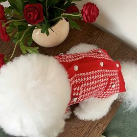 Chanel stílusú piros kiskutya pulóver
