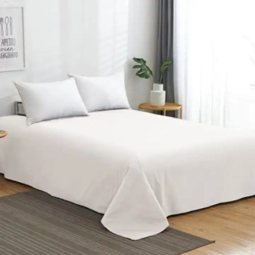 Sima fehér 100% pamut lepedő 5 méret elérhető ：100*200 cm，160*220cm，180*220cm，200*220cm，220*240cm