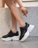Yesmile Fekete Textil 6CM Női Sportcipő
