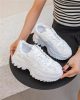 Yesmile Fehér Textil 6CM Női Sportcipő