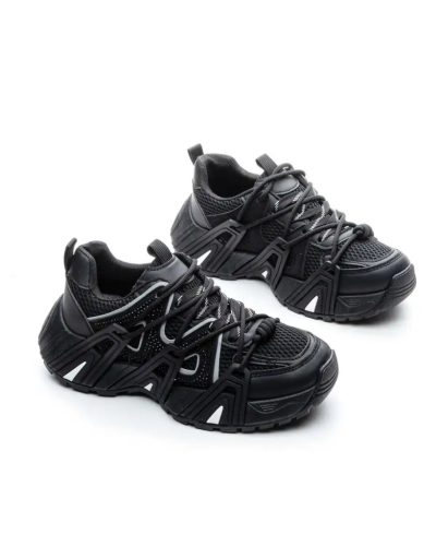 Yesmile Fekete 4CM Textil Női Sportcipő három színben kapható