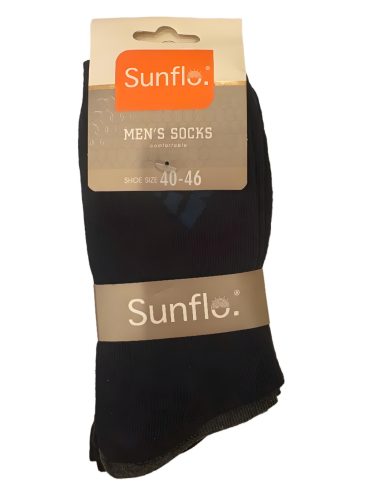 Sunflo férfi zokni szett – 3 pár (fekete, sötétkék, szürke) – 40-46 méret