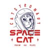 Space cat | grafikás férfi pamutpóló