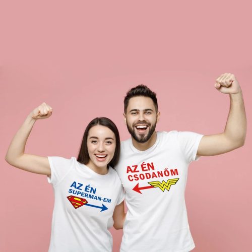 Az én szuperhősöm | grafikás páros pamutpóló