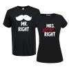 Mr. Right & Mrs. Always Right | grafikás páros pamutpóló