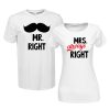 Mr. Right & Mrs. Always Right | grafikás páros pamutpóló