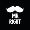Mr. Right & Mrs. Always Right | grafikás páros pamutpóló
