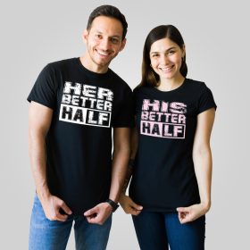 His/ Her better half | grafikás páros pamutpóló