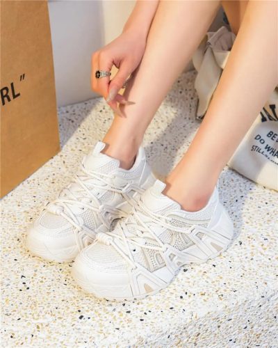 Yesmile Bézs 4CM Textil Női Sportcipő három színben kapható